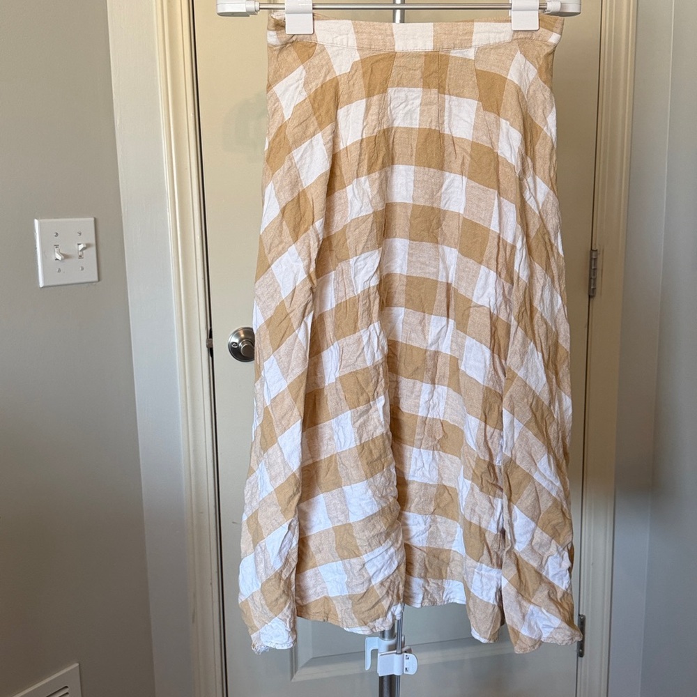 Who What Wear Cream Linen Blend skirt